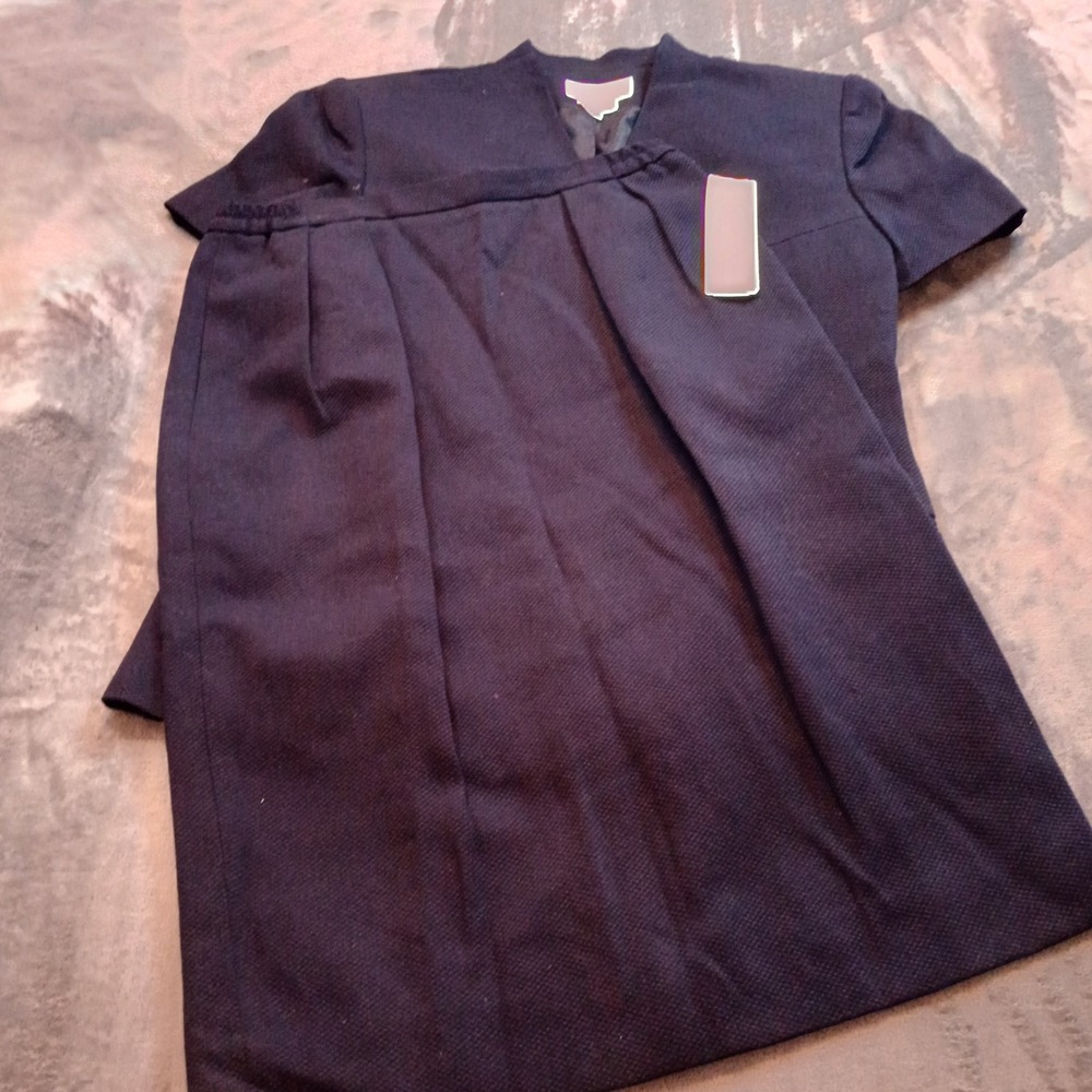 Saville 2pc Skirt Suit Womens Size 8 Navy Blue Nantucket Old Money Coastal Money